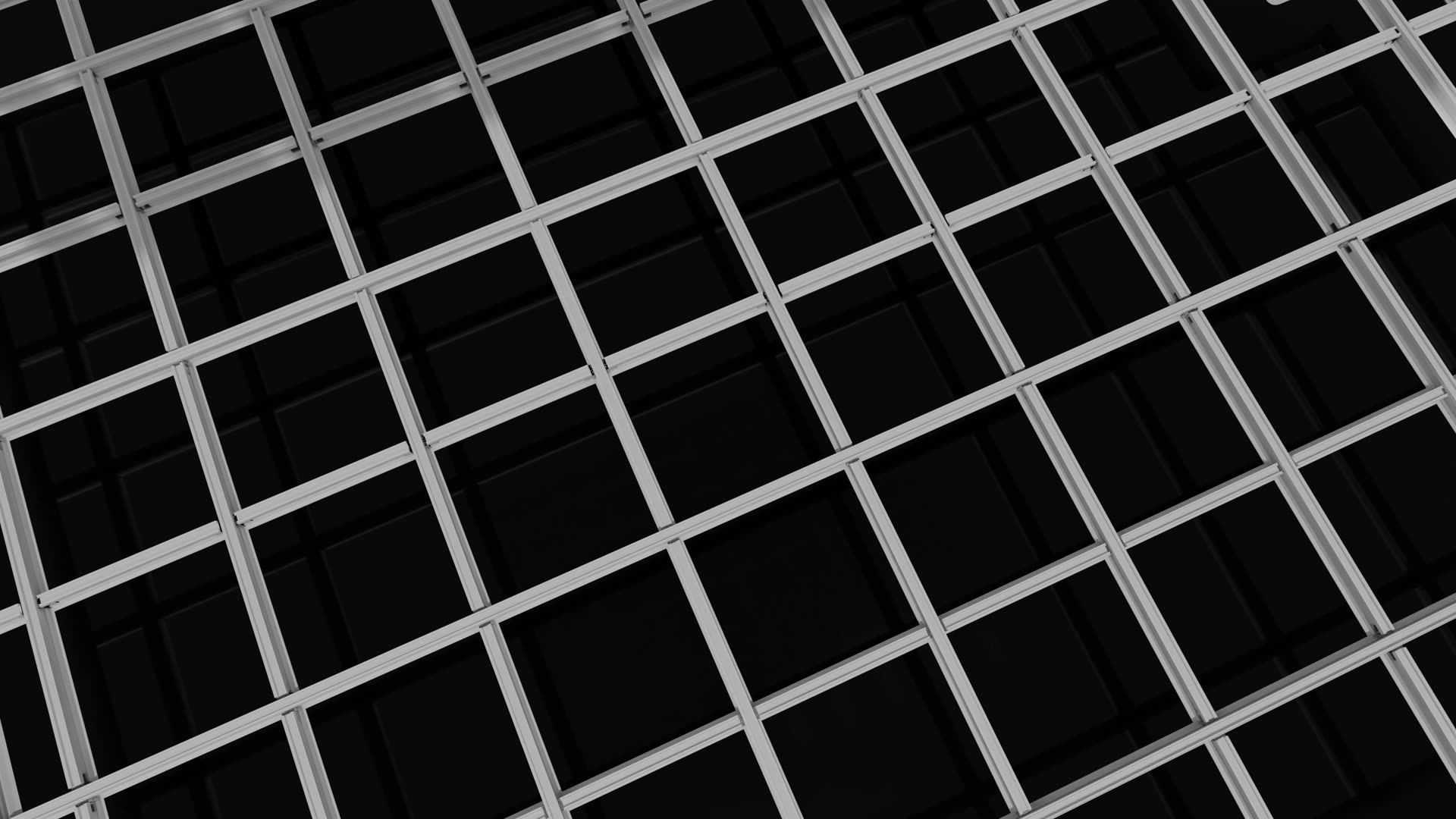 EVO suspended ceiling grid seen from below